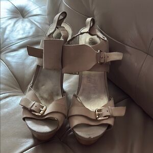 Guess Tan Platform Shoes with Classic Design